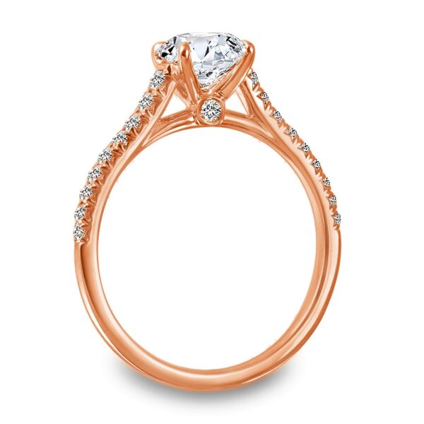 Pave Round Cut Diamond Engagement Ring In Rose Gold Natural with Accent (0.23 ct. tw.)