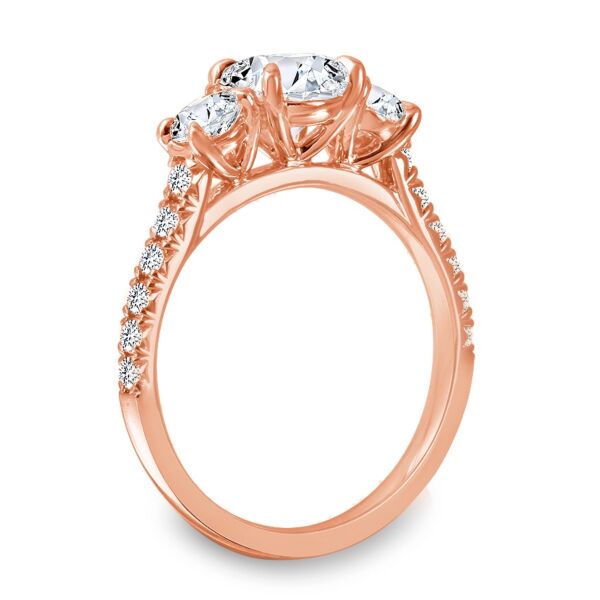 3-Stone Round Cut Diamond Engagement Ring In Rose Gold Natural (0.3 ct. tw.)