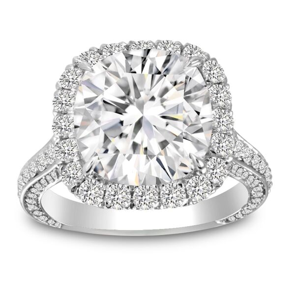 Halo Round Cut Diamond Engagement Ring In White Gold Movie Star (1.52 ct. tw.)