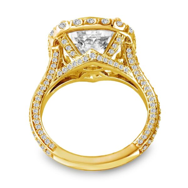 Movie Halo Round Cut Diamond Engagement Ring In Yellow Gold Movie Star (1.52 ct. tw.)