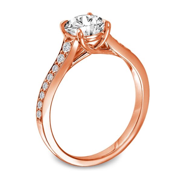 Pave Round Cut Diamond Engagement Ring In Rose Gold Natural Channel Set (0.25 ct. tw.)