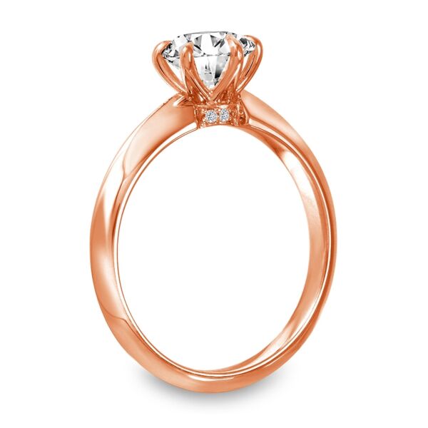Solitaire 6-Prong Round Cut Diamond Ring Timeless Twist In Rose Gold (0.02 ct. tw.)