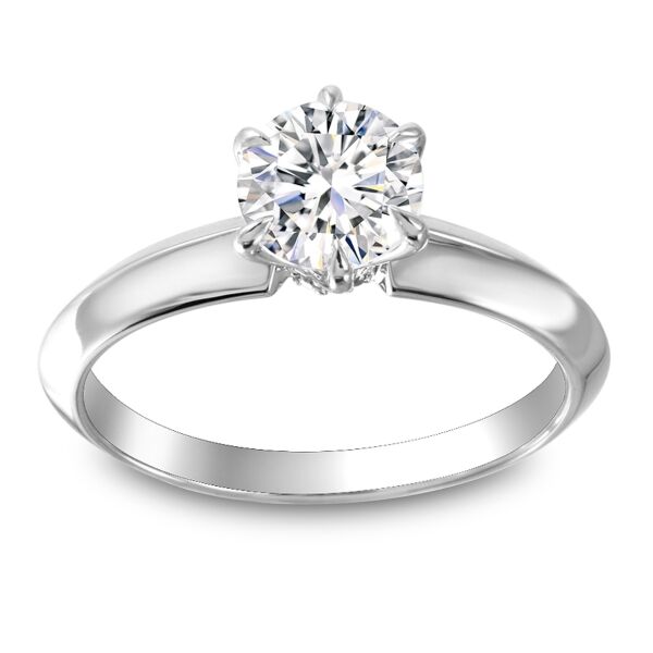 Solitaire 6-Prong Round Cut Diamond Ring Timeless Twist (0.02 ct. tw.)