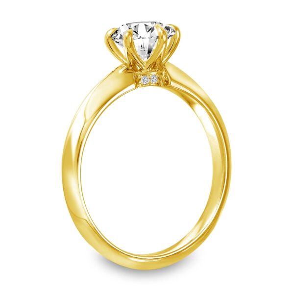 Solitaire 6-Prong Round Cut Diamond Ring Timeless Twist In Yellow Gold (0.02 ct. tw.)