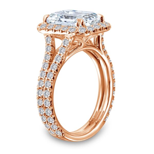Halo Emerald Cut Diamond Engagement Ring In Rose Gold Closing Call (1.49 ct. tw.)
