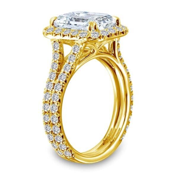 Halo Emerald Cut Diamond Engagement Ring In Yellow Gold Closing Call (1.49 ct. tw.)