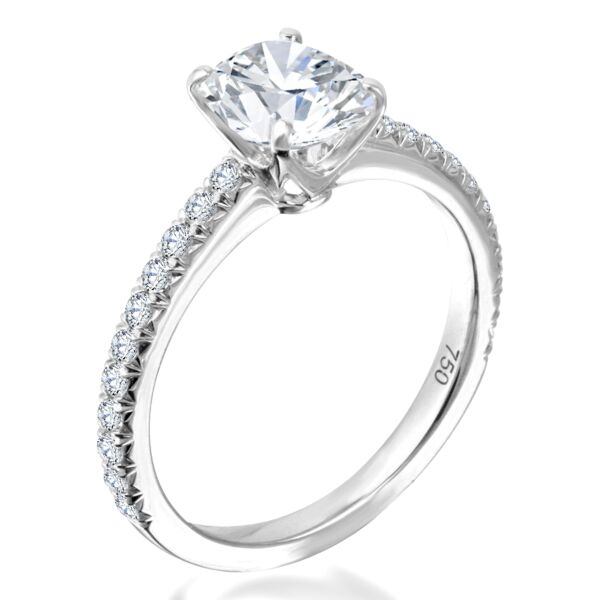 Pave Cushion Cut Diamond Engagement Ring Purified (0.44 ct. tw.)