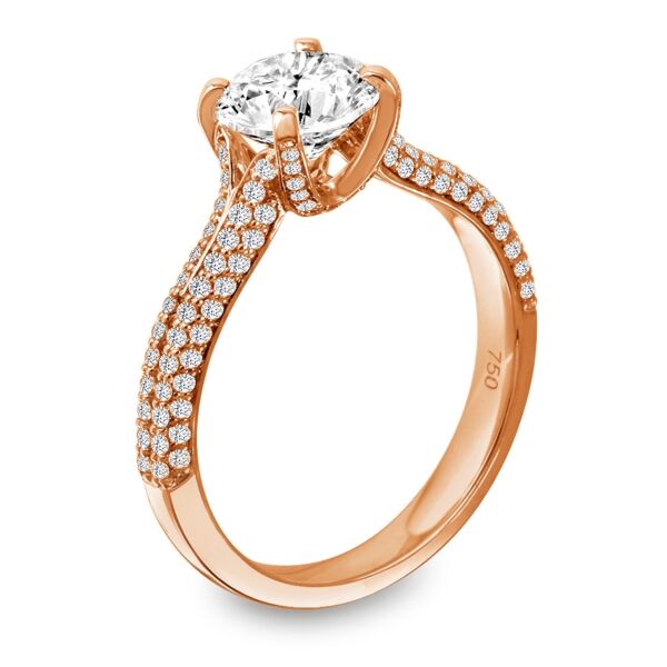 Pave Round Cut Diamond Engagement Ring In Rose Gold Split (0.64 ct. tw.)
