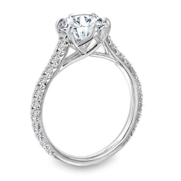 Pave Round Cut Diamond Engagement Ring Just Enough 6 Prong (0.57 ct. tw.)