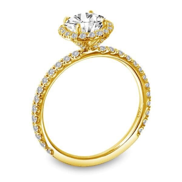 Halo Round Cut Diamond Engagement Ring In Yellow Gold The Tipping Point with Halo (0.58 ct. tw.)
