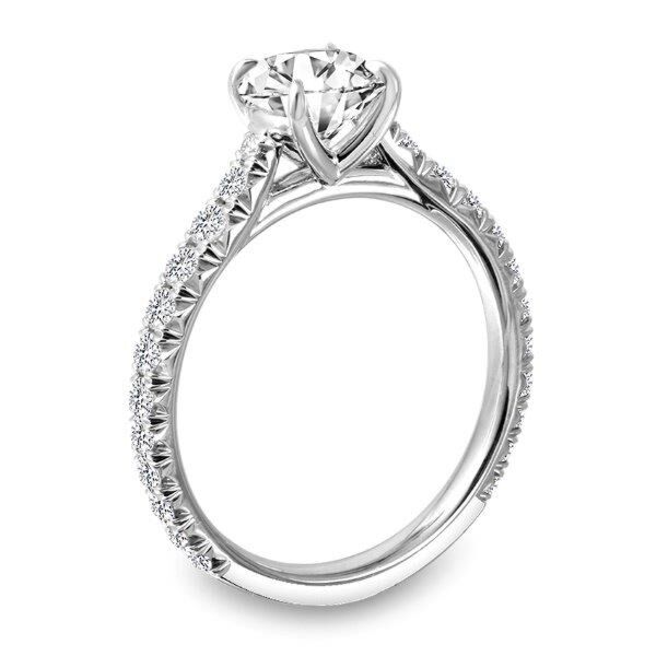 Pave Round Cut Diamond Engagement Ring Natural (0.57 ct. tw.)