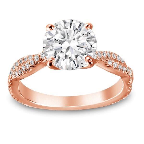 Pave Round Cut Diamond Engagement Ring In Rose Gold Intertwined (0.29 ct. tw.)