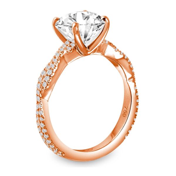 Pave Round Cut Diamond Engagement Ring In Rose Gold Intertwined (0.29 ct. tw.)