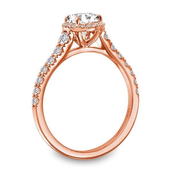 Halo Round Cut Diamond Engagement Ring In Rose Gold Camera Ready (0.47 ct. tw.)