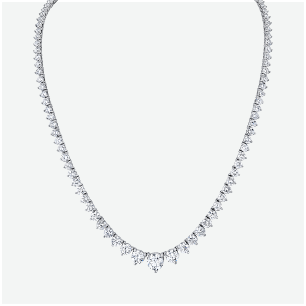 Graduated Diamond Tennis Necklace with 2.25 ct. center stone (26 cttw. GIA Certified)