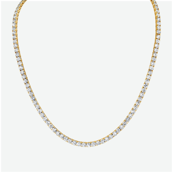 Diamond Tennis Necklace in Yellow Gold (26 cttw.)