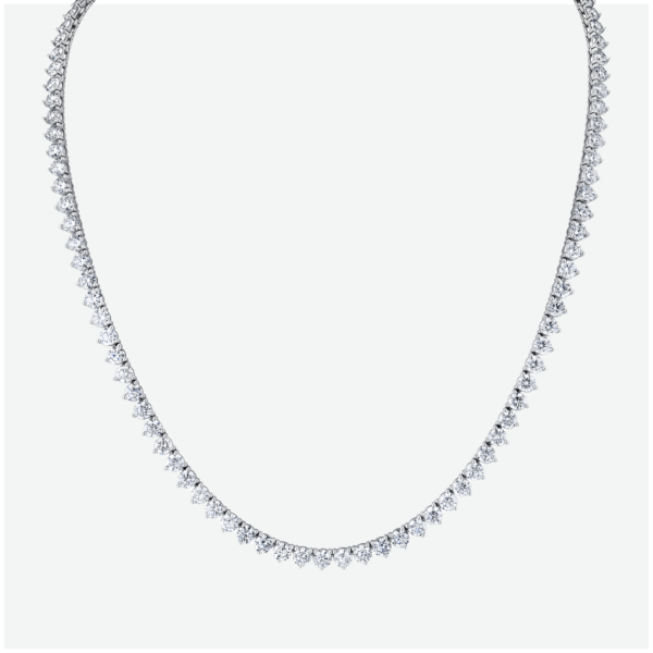 Graduated Diamond Tennis Necklace in 18k White Gold (27 cttw.)