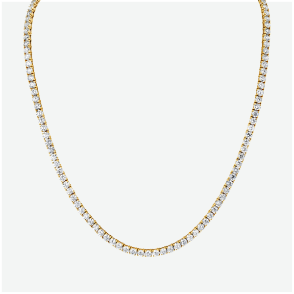 Diamond Tennis Necklace in Yellow Gold (31 cttw.)