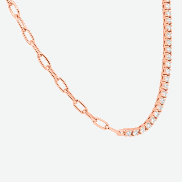 Partial Diamond Necklace and 14k Gold Link Chain