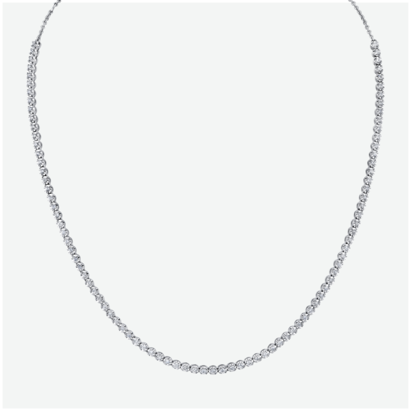 Modern Illusion Setting Diamond Tennis Necklace In Yellow Gold (1.5 cttw.)