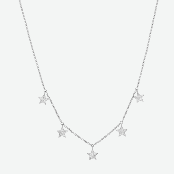 Multiple-Star Diamond Necklace in 14K Gold 