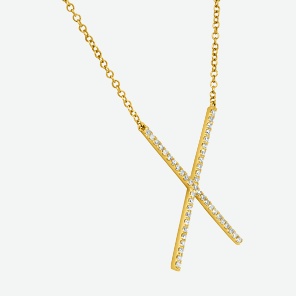 Crossbar Diamond Pendant in 14K Gold