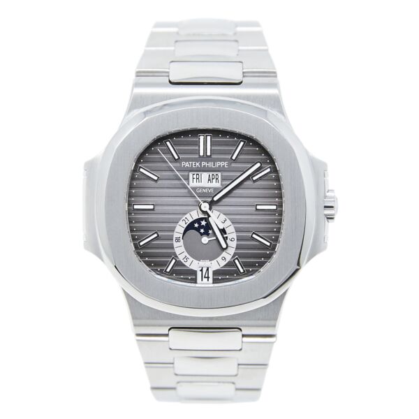 Patek Philippe Pre-Owned Nautilus Chronograph Stainless Steel Black Dial [COMPLETE SET] 40.5mm