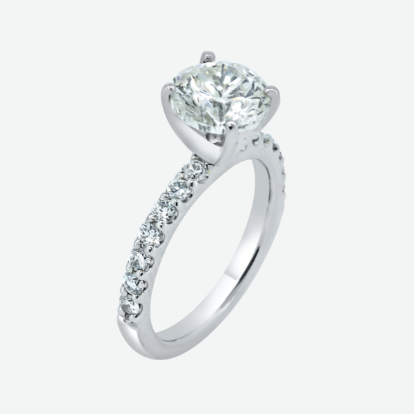 Engagement Ring 2.03ct Round Diamond K I1 set in Platinum 
