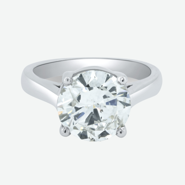 Engagement Ring 3.70ct Round Diamond Solitaire SI2 set in Platinum