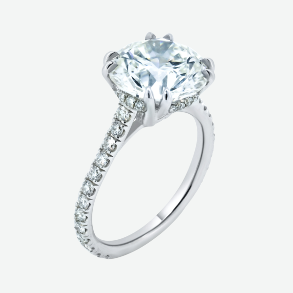Engagement Ring 4.01ct Round Diamond VS2 (EGL) set in 18K White Gold