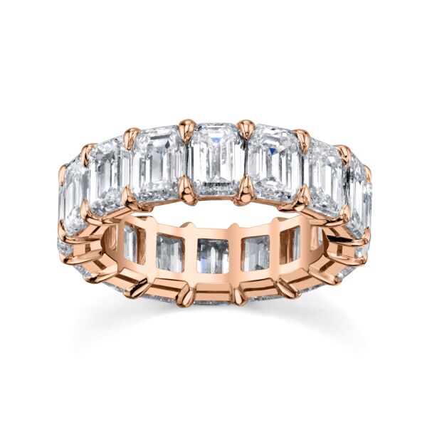 Emerald Cut Diamond Eternity Band In Rose Gold (7.77 ct. tw.)