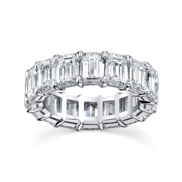 Emerald Cut Diamond Eternity Band In White Gold (7.77 ct. tw.)