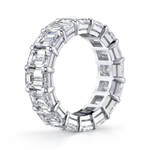 Emerald Cut Diamond Eternity Band In White Gold (7.77 ct. tw.)