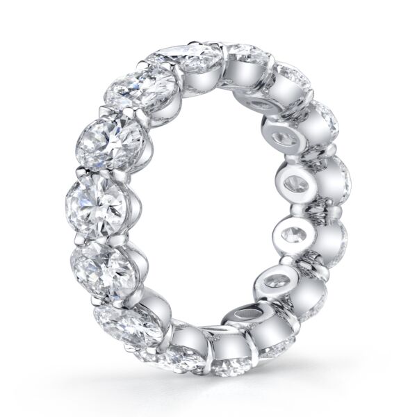 Oval Cut Diamond Eternity Band In White Gold (7.45 ct. tw.)
