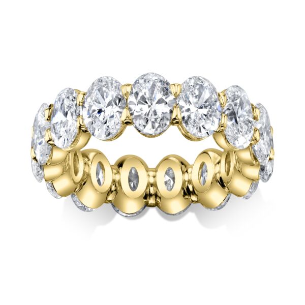 Oval Cut Diamond Eternity Band In Yellow Gold (7.45 ct. tw.)