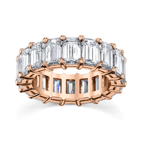Emerald Cut Diamond Eternity Band In Rose Gold (9.24 ct. tw.)