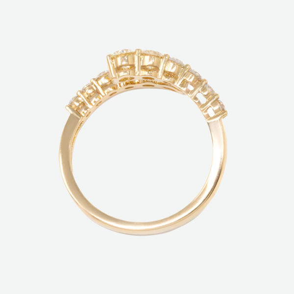 14k Gold Wrap Ring with Graduated Round Diamonds 