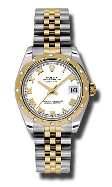 Rolex Pre Owned Datejust Steel and Yellow Gold White Roman Dial on Jubilee 31mm
