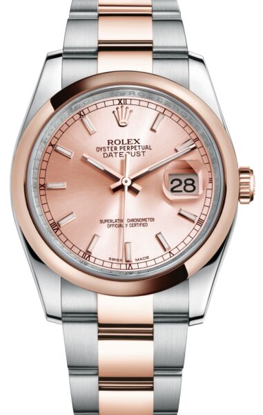 Rolex  Datejust Pink Dial on Oyster Stainless Steel and 18ct Everose Gold Automatic Men's Watch