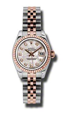 Rolex Pre Owned Datejust Steel and Rose Gold Meteorite Diamond Dial on Jubilee 26mm