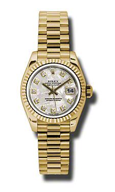 Rolex Pre Owned Datejust President Yellow Gold Meteorite Diamond Dial 26mm