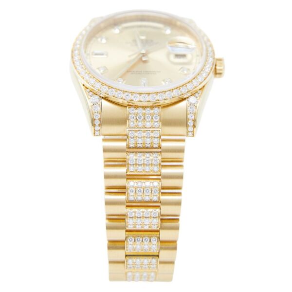 Rolex Pre-Owned Day-Date Yellow Gold Champagne Dial on Diamond Presidential Bracelet [COMPLETE SET] 36mm
