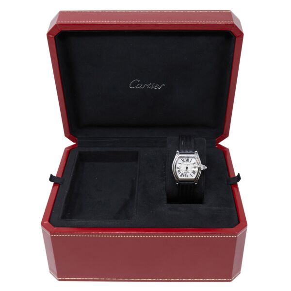 Cartier Pre-Owned Roadster Stainless Steel White Roman Dial on Leather Strap [BOX + PAPERS] 38mm