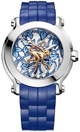 Happy Animal World Blue and White Floating Diamond Dial Ladies Watch